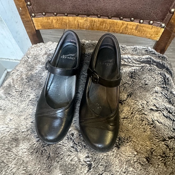 Dansko Fawna Mary Jane Black Leather Milled Nappa Comfort Shoes, Size 38/8 - Picture 8 of 9